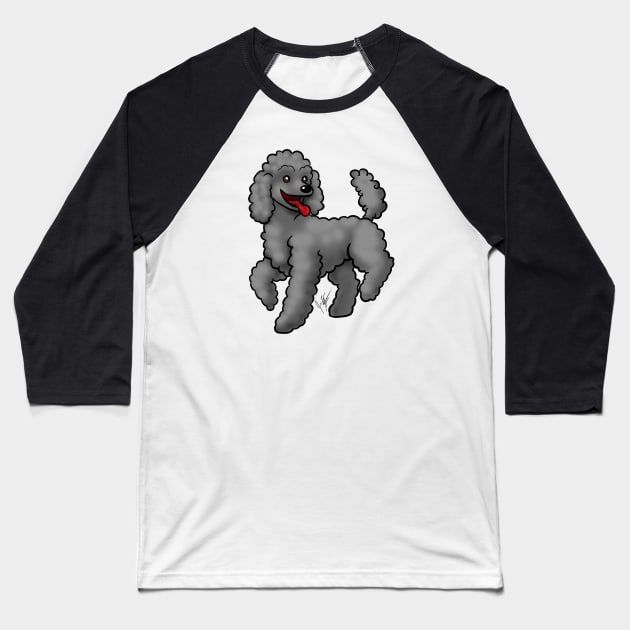 Dog - Poodle - Black Baseball T-Shirt by Jen's Dogs Custom Gifts and Designs